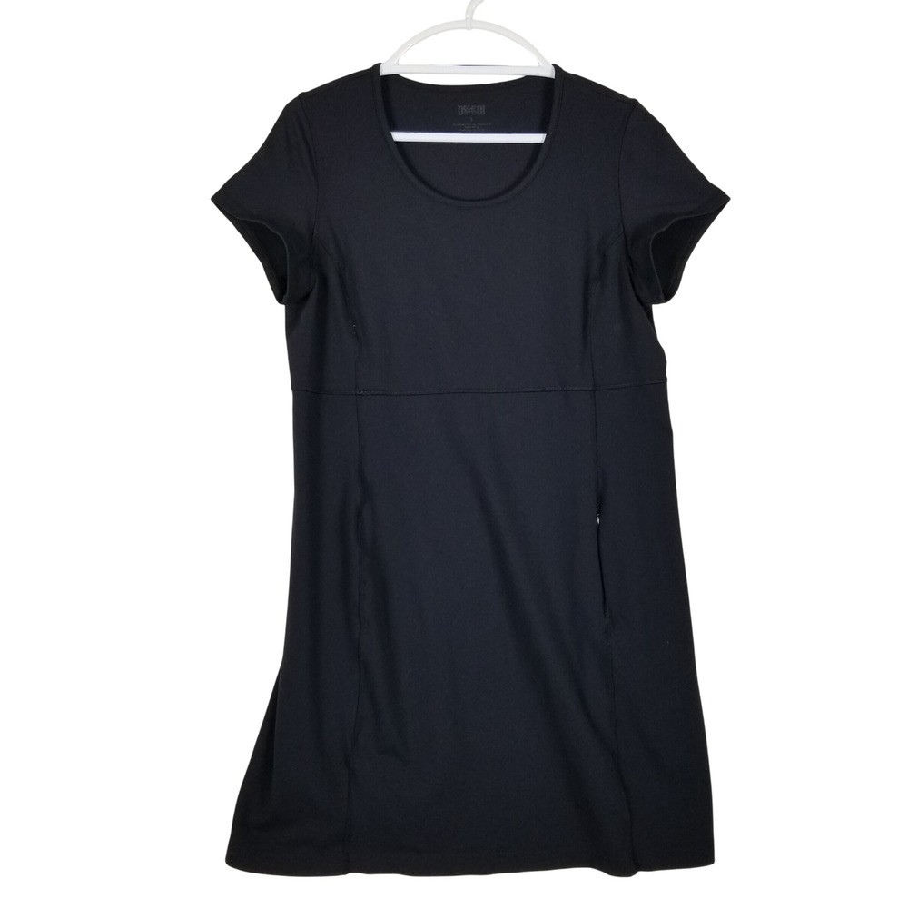Duluth Trading Co Dress Women Large Black Short Sleeve Pocket Performance Active